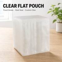 Pochette personnalisée transparente à fond plat, qualité alimentaire, thermoscellable, en plastique, pour snacks et café, avec gravure OEM