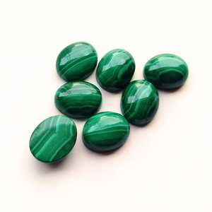 Malachite verte naturelle, cabochon ovale, lisse et poli, 5x7 mm à 10x14 mm, pierre précieuse non montée, idéale pour la fabrication de bijoux - Product Image 1