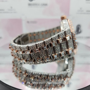 VVS Diamants Luxueux Vintage Rare Cadran Noir Acier Inoxydable Entièrement Glacé Moissanite Montre Hip Hop Lovers Dream - Product Image 2