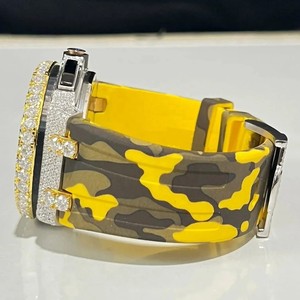 Hip Hop Sang Trọng Tùy Chỉnh Người Đàn Ông Của & Phụ Nữ Của Cơ Khí Analog Đồng Hồ Đeo Tay Iced Titan Ban Nhạc Silicone Glass Quay Gra Chứng Nhận - Product Image 3