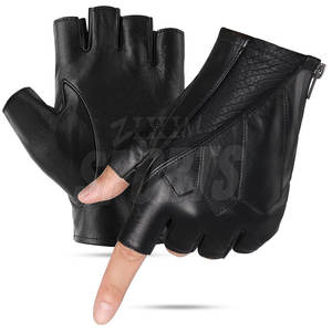 Durable Leather <b>Fingerless</b> <b>Gloves</b> for Weightlifting and Outdoor Sports Strong Grip Design - Product Image 1