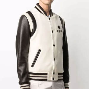 Veste de baseball letterman vierge simple avec manches en cuir personnalisée pour hommes, au prix de gros - Product Image 5