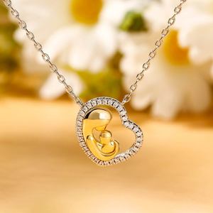 Collier en argent sterling Jeulia Love Is a Great Fire pour mère et bébé - Product Image 4