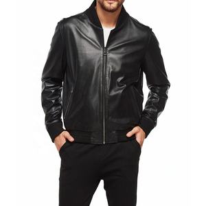 Chaqueta de Cuero para Hombre, Estilo Bomber, Nueva, de Alta Calidad, Suave, con Color Personalizado, 100% Piel de Vaca, Cuello Alto, Totalmente Personalizable - Product Image 4