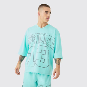 Ensemble de shorts de sueur vintage lavés à l'acide pour hommes personnalisés ensemble de t-shirts respirant tissé tricoté motif solide Style décontracté été - Product Image 4