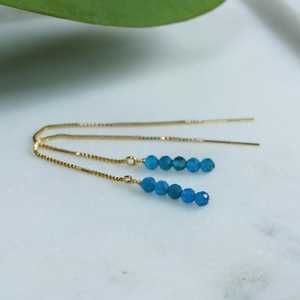 Neon Apatite <b>Hoop</b> <b>Earrings</b> 925 <b>Sterling</b> <b>Silver</b> 14K Gold Plated Vintage Dangle Jewelry Women Elegant Gemstone Wedding Party - Product Image 4