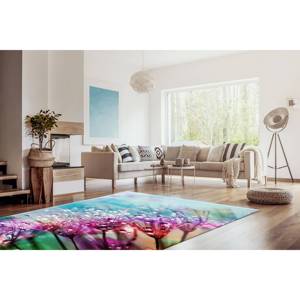 Tapis imprimé pissenlit : Tapis floral moderne facile à nettoyer, avec poils doux - Product Image 2