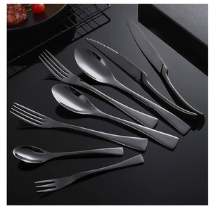 Ensemble de couverts en métal noir ensemble de couverts en acier inoxydable or rose argent plaqué noir couverts en acier miroir vente chaude - Product Image 6