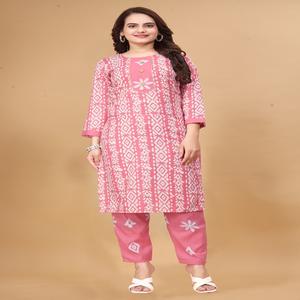 Meilleure exportation et meilleure offre Cotton Kurti avec pantalon pour femmes Beautiful Girls Daily Life Use for Wholesale Supply from India - Product Image 1