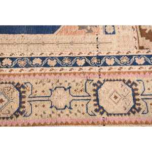 Alfombra Turca Vintage Pequeña de 1.6x4.3 pies, Alfombra Marroquí Azul de Lana - Product Image 4