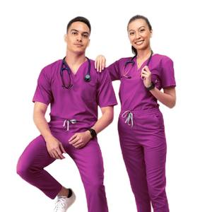 Uniforme médical d'infirmière unisexe grande taille avec logo personnalisé ensemble de blouses pour femmes en rayonne et élasthanne créez vos propres blouses pour l'hôpital - Product Image 4