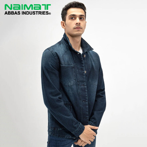 Veste unisexe en denim foncé à manches longues, boutonnée, décontractée, streetwear, design classique, usage quotidien en hiver, uni, teinture unie - Product Image 1