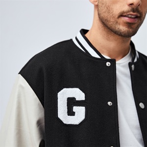 OEM personalizado Chenille bordado logotipo parches Letterman béisbol Bomber chaqueta para los hombres de la Universidad - Product Image 6