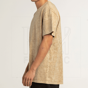 Recién llegado, camisetas lavadas con ácido para hombre, camisetas con anillos en blanco de tamaño personalizable de algodón 100% de alta calidad - Product Image 4