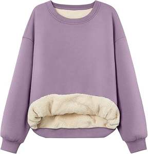 เสื้อสเวตเชิ้ตผู้หญิงคุณภาพสูง ผ้าฟลีซ สวมใส่ได้ทุกวัน สกรีนโลโก้ได้ สีงาช้าง คอเต่า ทรงโอเวอร์ไซส์ เนื้อผ้าหนา - Product Image 1