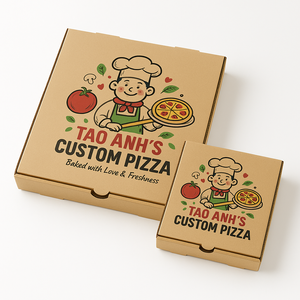 Emballage de boîte à pizza de qualité supérieure Boîtes kraft imprimées personnalisées pour la livraison et à emporter - Product Image 4