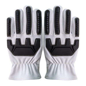 Guantes de Conducción de Cuero de Cabra Blanco Forrados, Resistentes a Cortes, para Invierno, con TPR para Máxima Protección de las Manos - Product Image 2