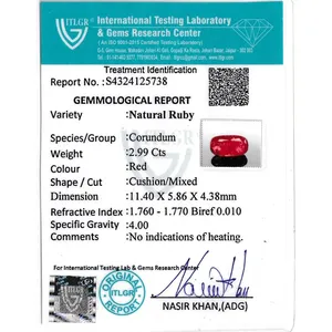 Rubí (Manik) - Gema Sintética Facetada de 2.99 Quilates, Forma de Estrella Roja Rosada Natural, 8mm de Alto, 1mm de Grosor, Creado en Laboratorio, Mineral Tratado con Calor - Product Image 4