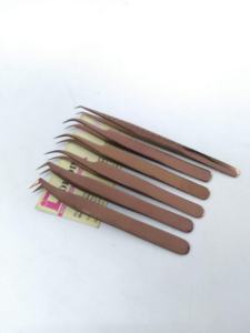 Beautiful <b>Rose</b> <b>Gold</b> Customizable Stainless Steel Eyelash Tweezers for Lash Extensions High Quality Precision Anti-Static Tools - Product Image 6
