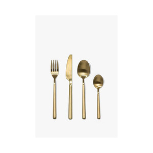 Ensemble de couverts en or rond antique ensemble d'ustensiles en acier inoxydable ensemble de couverts de luxe rond à long manche - Product Image 1