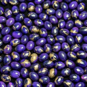 AAA + tamaño personalizado de alta calidad 6X8MM ovalado Natural púrpura cobre Kingman turquesa cabujón piedra preciosa de cuarzo suelta para joyería - Product Image 2