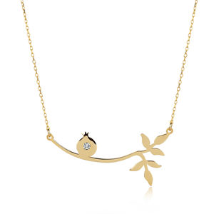 Collier avec pendentif artisanal en forme de branche de grenade en zircon, vente en gros, fabrication turque, plaqué rhodium, argent sterling 925 - Product Image 4