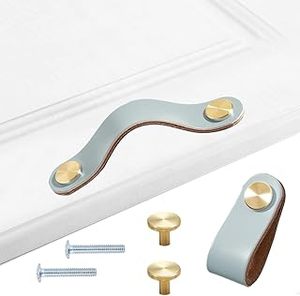 Nouveau Style double fonction en cuir poignées de traction poli amour Style doux en cuir meubles tiroir porte tirer bouton pour chambre - Product Image 6