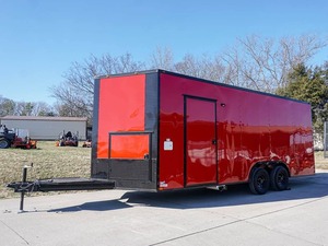 8,5X20 Red V-Nose Concession Blackout Trim Remolque de alimentos a base de maíz remolcable para venta al por menor para aperitivos Barra móvil de helados - Product Image 5