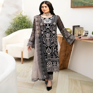 Ramsha CHEVRON 8 Collection 3 pièces costumes de mariage pour femmes robe en mousseline de soie de créateurs pakistanais pour la fête - Product Image 2