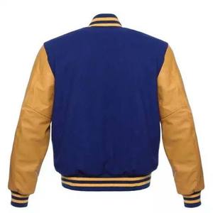 Venta al por mayor de ropa de invierno de punto vintage personalizado logotipo bordado de cuero béisbol Lettermen chaqueta para los hombres de estilo de calle - Product Image 6