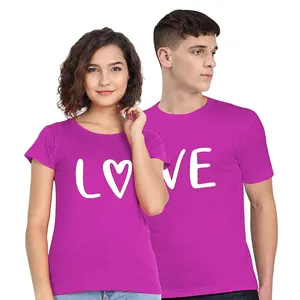 Round Neck Gorgios Color Short Sleeve Couple T Shirt Custom Love Print Hot Sale Cheap Price Quick Dry Fashionable Family Clothes