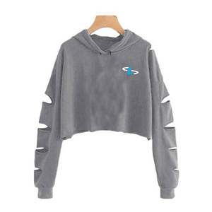 Custom Wear Wholesale Manufacturer Blank Cotton Hoodie Ladies Gym Long Sleeve Women's <b>Crop</b> <b>Tops</b> Hoodie OEM Serviced - Product Image 3