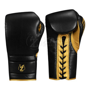 Gants de boxe professionnels de haute qualité au design personnalisé Gants en cuir à lacets - Product Image 1