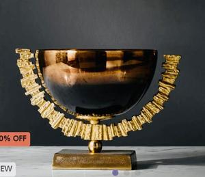 ชามผลไม้ตกแต่งทำจากทองเหลืองหรูหรามาใหม่ชามตกแต่งทำจากโลหะสำหรับใช้บนโต๊ะอาหารชามผลไม้ - Product Image 4