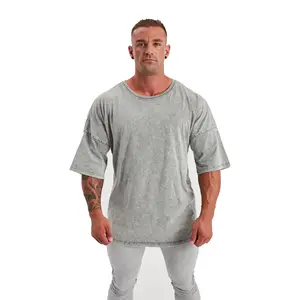 Top Trend ing Acid Washed T-Shirts Drop Shoulder Bodybuilding Wear Übergroße T-Shirts Fitness Wear T-Shirts für Erwachsene