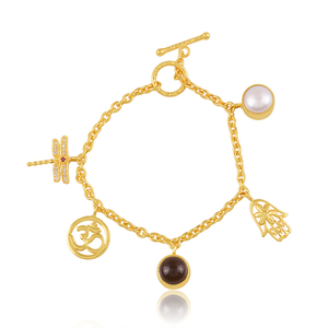 Último diseño hecho a mano 18K chapado en oro Natural Multi piedra preciosa pulsera Demi joyería fina para mujer regalo para ella - Product Image 4