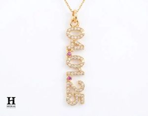 Pendentif personnalisé avec date en diamant, collier en or 14 carats, bijoux fins minimalistes - Product Image 2