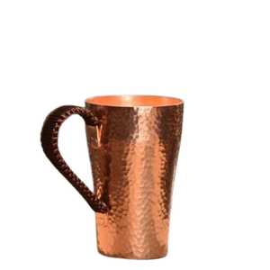 Tasse en cuivre martelé de conception la plus populaire avec poignée en laiton Verre à boire en métal pour la maison pour les boissons à la glace pilée - Product Image 5