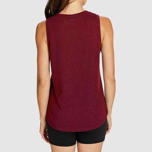Camiseta sin mangas de algodón personalizada para mujer, venta al por mayor, sin mangas, informal, a la moda, ropa de yoga para gimnasio de verano con impresión de diseño de logotipo - Product Image 4
