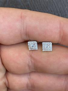 Luxury Round Cut VVS Moissanite Diamond Stud <b>Earrings</b> With Gold Plated 925 Silver <b>Fine</b> Minimalist Fashion Jewelry At Low Price - Product Image 3