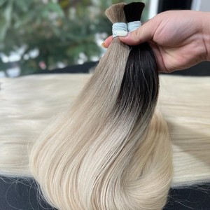 Extensions de cheveux humains lisses doublement tirées, blondes et brunes, 65 cm, prix d'usine, sans nœuds, sans perte, sans insectes - Product Image 4