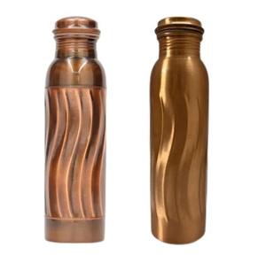 Huge Demand Sale Ant. Wave Copper Bottle 1 L, <b>Ride</b> the wave of hydration with the Ant. Wave Copper Bottle, Copper Flask - Product Image 1