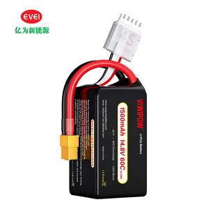 Batterie Lipo de haute qualité pour drone FPV 1500mAh 14.8V 60C avec connecteur XT60, spécialement conçue pour les drones de course FPV de 3,5 pouces - Product Image 6