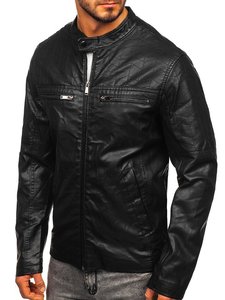 Premium Quality Custom Adult Bomber Jacket <b>Black</b> <b>Real</b> Leather Zipper <b>Men's</b> Jackets 2025 Slim Fit - Product Image 3