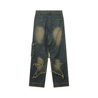 Jean ample streetwear pour homme, style workwear, personnalisé, coupe large, avec monogramme en relief, double genouillère, pantalon de charpentier, taille mi-haute