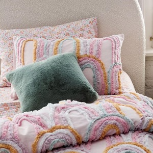 Rosie <b>Rainbow</b> Luxury Cotton Tufting Duvet Cover Set Boho Bedding for King Full Size-Includes Two Pillow Covers Quality Comforter - Product Image 3