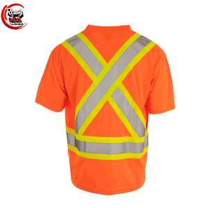 T-shirt de golf à manches courtes personnalisé pour hommes Polyester respirant Nouveau style à la mode Caractéristiques de sécurité réfléchissantes Logo personnalisé Support - Product Image 2