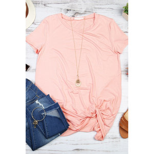 Elegante Tunica da Donna a Maniche Corte con Nodo, Personalizzabile, Casual, per Club, ODM, Taglie Forti, Lunghezza al Ginocchio, Disponibile dalla XS alla Large, Traslucida - Product Image 3