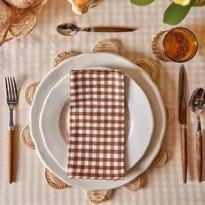 High Quality Flower Rattan Placemat Charger Round Shape Handwoven for Dinning <b>Table</b> Accessories Home Decoration - Product Image 3