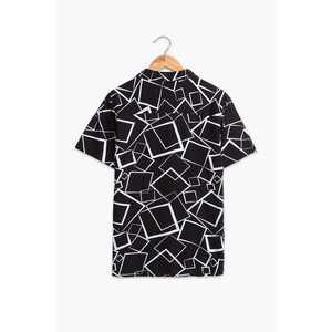 Men's Casual 100% Cotton Satin <b>T</b>-<b>Shirt</b> Hawaii <b>Shirt</b> <b>with</b> Stand <b>Collar</b> & Anti-Wrinkle Short Sleeve Size XL to 6XL for Autumn - Product Image 3